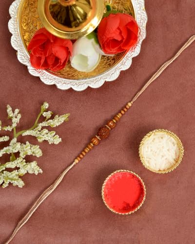 Image of Rakhi /Rakhi for Brother /Rudraksha Rakhi /Send rakhi to USA /Rakhi for Brother with Gift Set /Rakhi Bracelet /rakhi for brother and bhabhi /Rakhi Set
