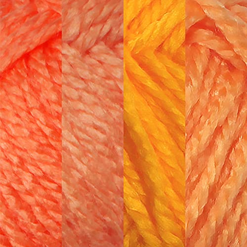 Amigurumi Select 100% Acrylic Craft Yarn Skeins Crochet and Knitting Projects - Acrylic Fingering Weight - Shades of Orange - 4 Skeins - Image 2