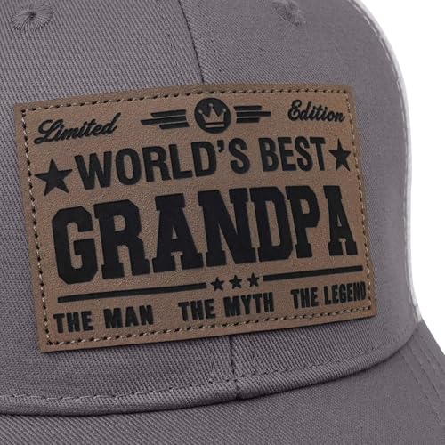 Image of Fathers Day Dad Papa Gifts from Daughter Son Wife, Unique Men's Hat for Dad Grandpa Husband, Leather Pattern Baseball Cap