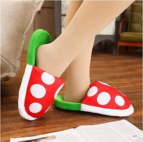 Jfxgjuv Piranha Plant Slippers Piranha Plant Plush Slippers Piranha Plants Plush Funny Slippers with Pipe Pot Holder for Adults Kids2