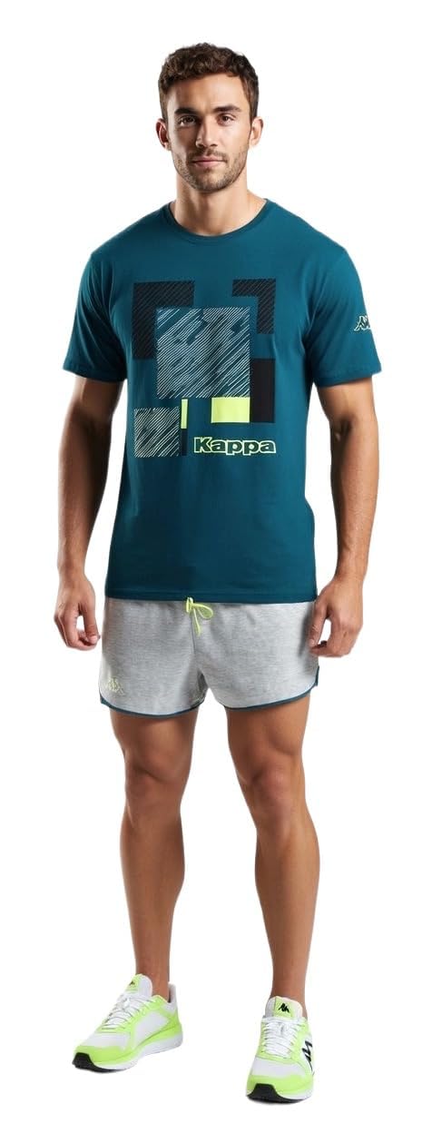 Kappa Pijama Hombre Algodón Corto - Pijama Hombre Corto Verano Ligero Manga Corta - Conjunto Deportivo
