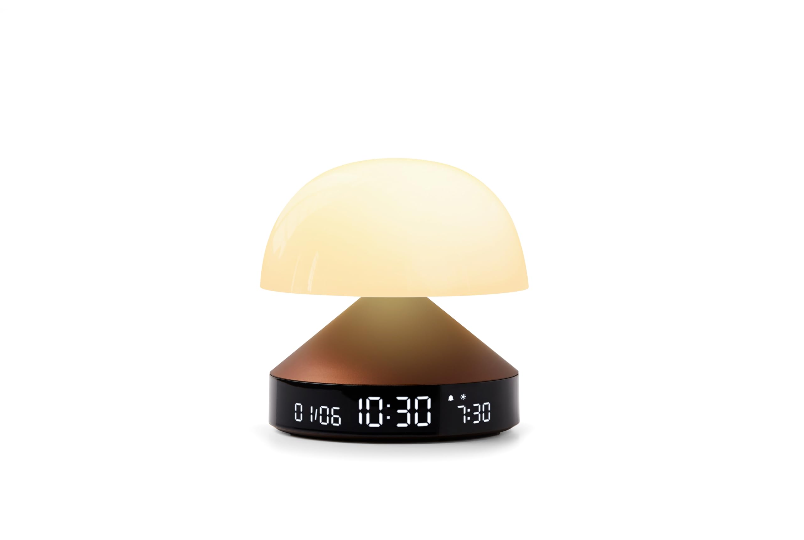 LexonDesign Mina LR153BZ Sunrise Alarm Clock in Bronze, Rechargeable, Dimensions: 11 cm x 11 cm x 11 cm