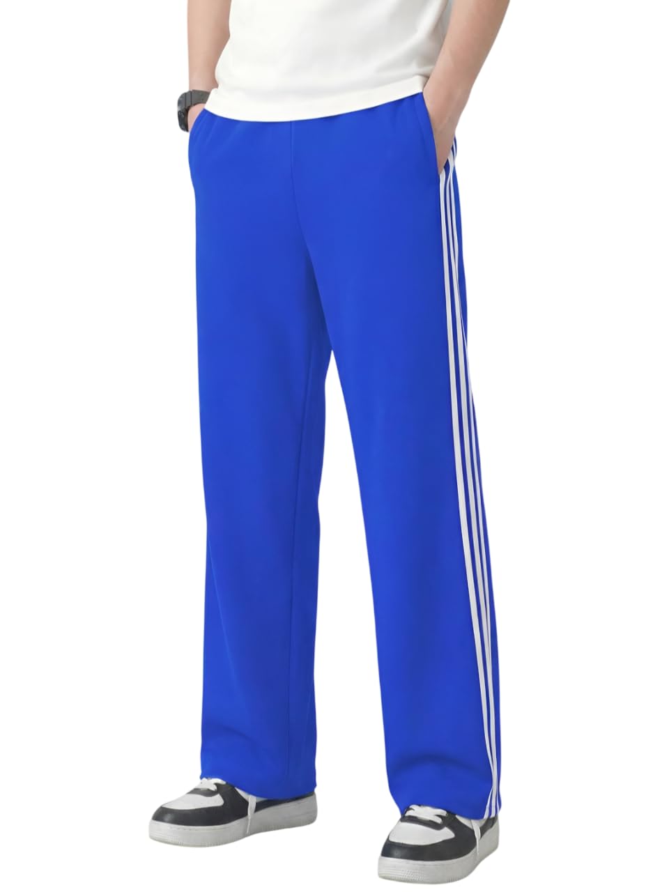 tedwoods Men’s Athletic Track Pants | Black Slim Fit Joggers with Side Stripes | Sports & Gym Lower for Running, Training & Casual Wear-picture-19