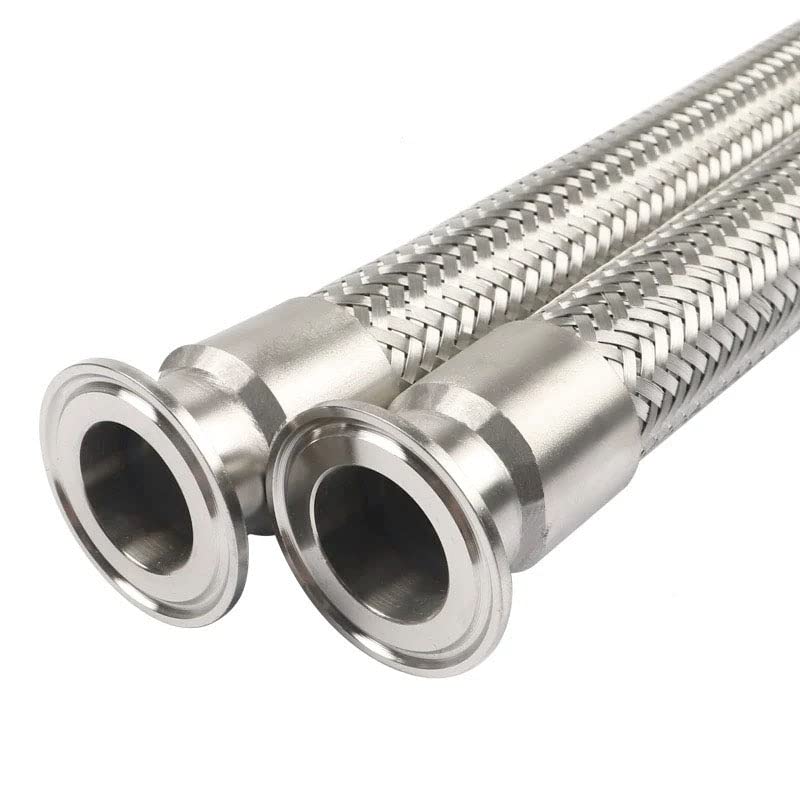 3/4 1 11/4 11/2 Stainless Steel 304 Tri Clamp Braided Flexible Hose OD 50.5mm Fit 1.5 Tri-clamp - ( Color: 50cm Long Size: 32mm X 50.5 )