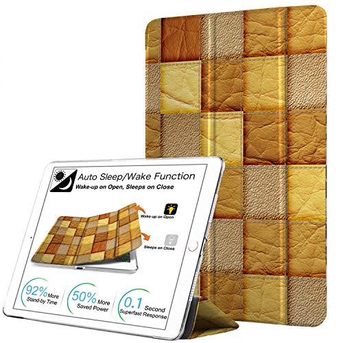 Image of iPad PRO 11 Inch 1 Gen 2018 [ PRO 11 1st ] A1980 A1934 A2013 MU0T2HN /A MU0Y2HN /A MTXN2HN /A MTXP2HN /A Printed Slim Lightweight Protective PC Dual Angle Stand Clear Flip Back Cover - Brown Patchwork