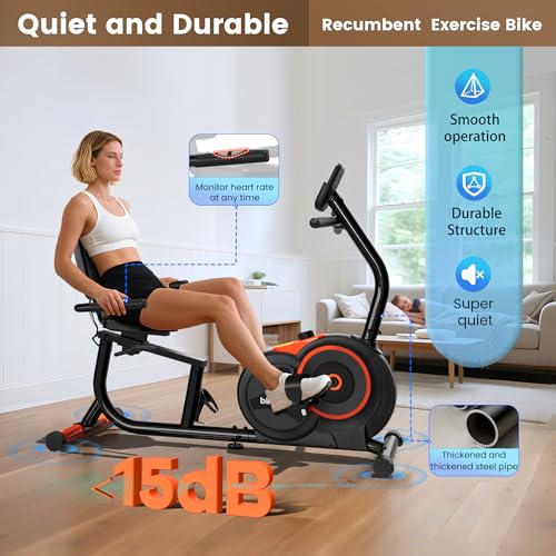 Recumbent Exercise Bike for Home,Recumbent Stationary Bikes for Adults & Seniors,Load Capacity of 400 pounds,Equipped with 16 Adjustable Gears, and Soft Adjustable Seats - Image 4