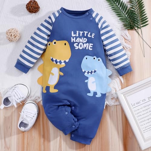 2-Pack Baby Boys Girls Clothes Newborn Cartoon Dinosaurs Print Long Sleeve Romper Animals Onesie2