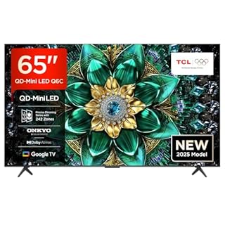 TCL 65Q6C 65" QD-Mini LED SMART TV, 4K HDR Premium 1000nits, con tecnologia Google TV (Dolby Vision IQ e Atmos, sistema audio Onkyo 2.1, Motion Clarity Pro a 144 Hz, Game Master)