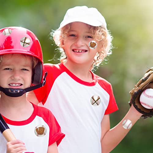 Geyee 300 Pcs 12 Sheets Helmet Stickers 1.18 Inch Baseball Softball Helmet Award Baseball Fans Stickers Softball Vinyl Decals for Auto Lacrosse Wall Scrapbook Sport Party Favors(Classic Style)