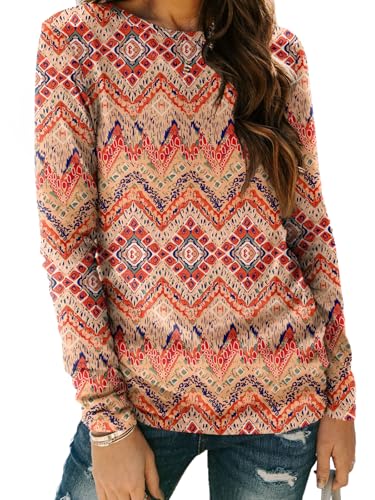 Image of AUTOMET Women's Long Sleeve Crewneck Shirts Casual Basic Tops