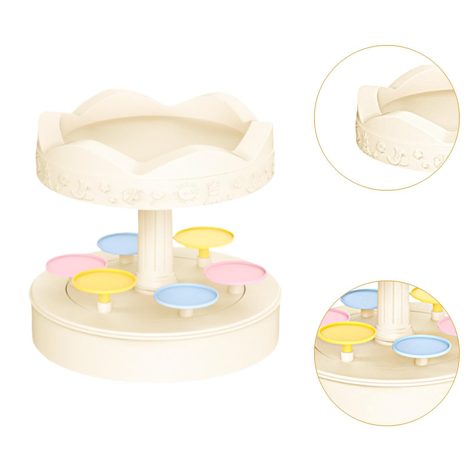 perfk Bandeja giratoria para Servir, Expositor Giratorio para Sushi, Soporte Multiusos Resistente con autorrotación para Cupcakes, Ideal para Aniversarios y, 2 Niveles con Música