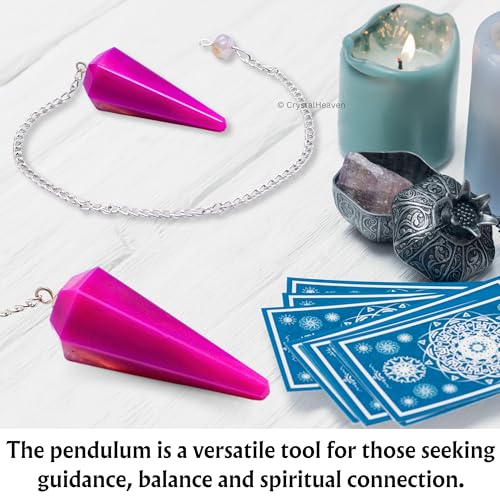 Image of Pink Onyx Pendulum Dowsing Tool - Natural Crystal Pendulum for Spiritual Guidance - Dowser Pendulum for Accurate Divination and Energy Healing - Perfect for Energy Healing and Chakra Balancing