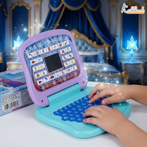 Image of Frozen Theme Educational Laptop for Kids - Interactive Learning Computer with Screen, Sounds & Music for Alphabet, Numbers & Word Learning - Safe Non-Toxic Pre-School Toy for 3+ Year Olds