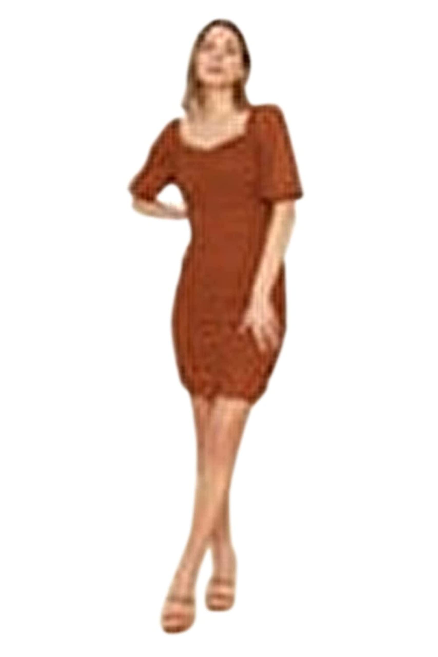 Trendyol Women Midi Basic Regular Woven Dress Burgundy