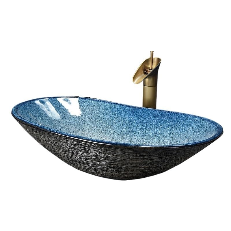 Lavabo de cerámica Jingdezhen sobre encimera de baño, lavamanos retro creativo artesanal