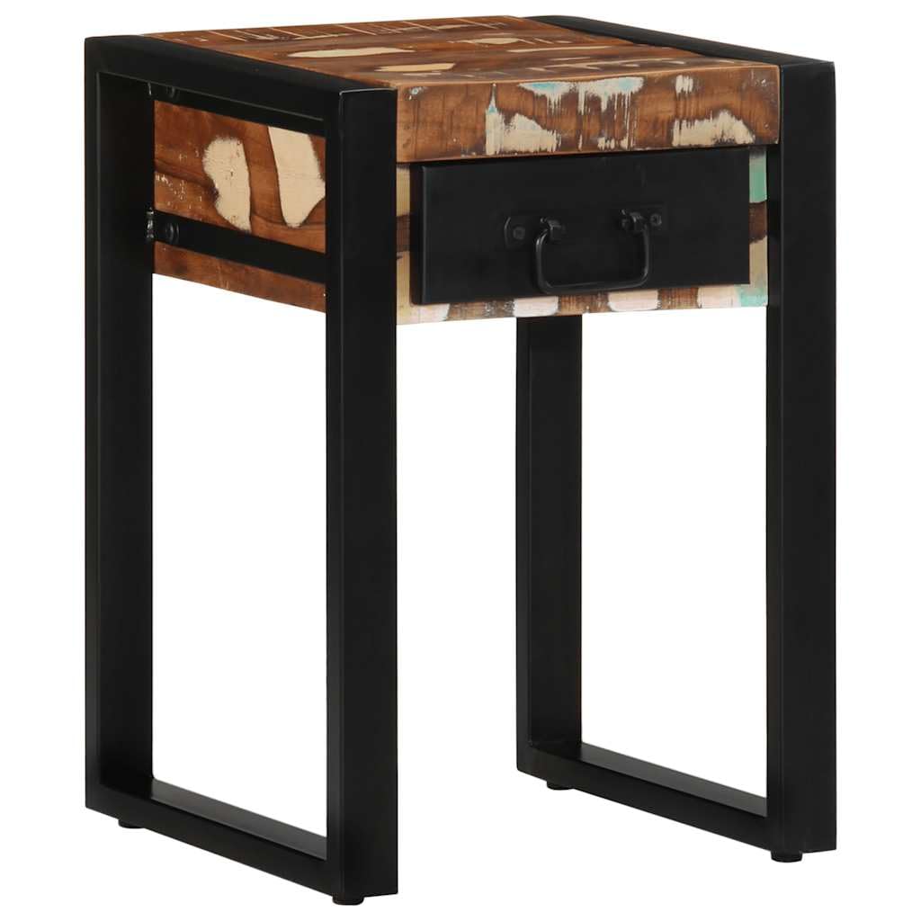 SXZenSpace Side Table Multicolour 35 x 50 cm Solid Reclaimed Wood Compact Coffee Bedside End for Living Room Bedroom Hallway