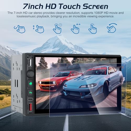 Radio para auto doble din con pantalla táctil 7 pulgadas miniatura 2