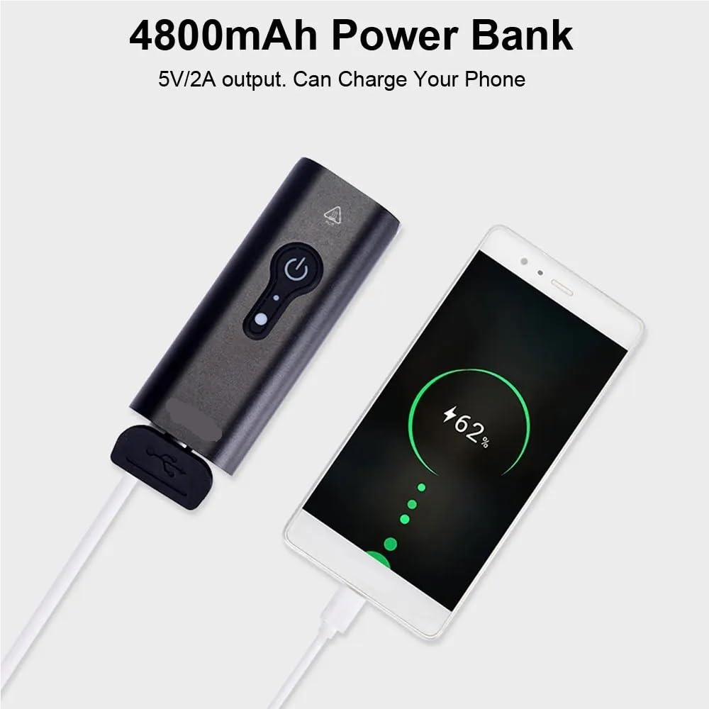 Inteligentne światło rowerowe, indukcyjne, 5000 lm, ładowane przez USB, 6 diod LED, 4800 mAh, wodoszczelne