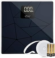 Vista 1 de AIRSCALE - Báscula digital de baño para personas peso corporal altamente preciso con diseño geométrico de moda plataforma grande de 400 libras