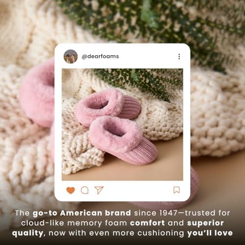 Image of Dearfoams Women's Memory Foam Cozy Soft House Slippers Gifts for Women Hannah Knit Clog House Shoes