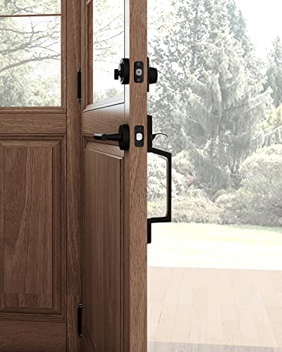 Image of Design House Moderno Eastport Keyed Entry Handleset, Matte Black | 2-Way Adjustable, Surface, Contemporary /Modern, Zinc, Hardware, 582643