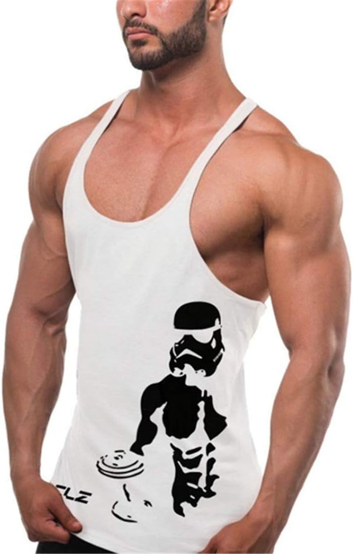 Men's Gym Stringer Tank Tops Y-Back Workout Muscle Tee Sleeveless Fitness Bodybuilding T Shirts - Image 2