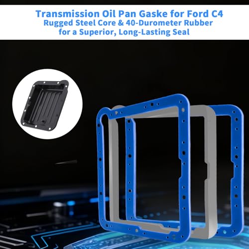 Image of 93107 Transmission Oil Pan Gasket for Ford C4 with Steel & Rubber, No Sealant Needed, Reusable Leak-Proof for Pro & DIY Repair