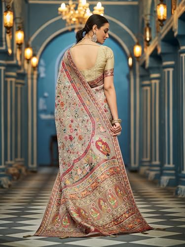 Image of SWORNOF Womens Kanjivaram Banarasi Silk Saree Kanchipuram Patola saree