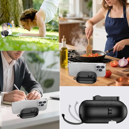 Image of for Leather AirPods Pro 3 Case 2025 | Cute iPod Air Pods Pro 3 Case with Magnetic Lock | with Phone Holder & Keychain | Airpods 3 Pro Cases for Man Women(Model A2700 /A2931)(Black)