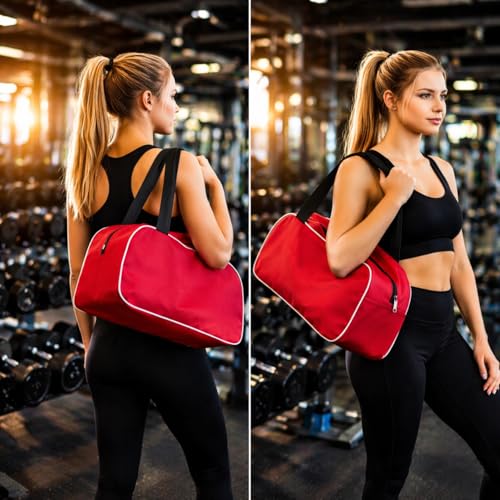 Image of Primrose 25L Travel Duffel Bag, 18 Inch Lightweight Gym and Weekend Bag for Men and Women, Red