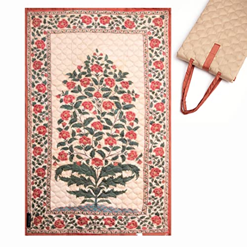 Islamic Prayer Mat - Portable Machine Washable Foldable Prayer Rugs for Muslims - Travel Prayer Mats, Perfect Eid & Ramadan Islamic Gift - 100% Soft Cotton Janamaz - Ideal for Men, Women, Kids