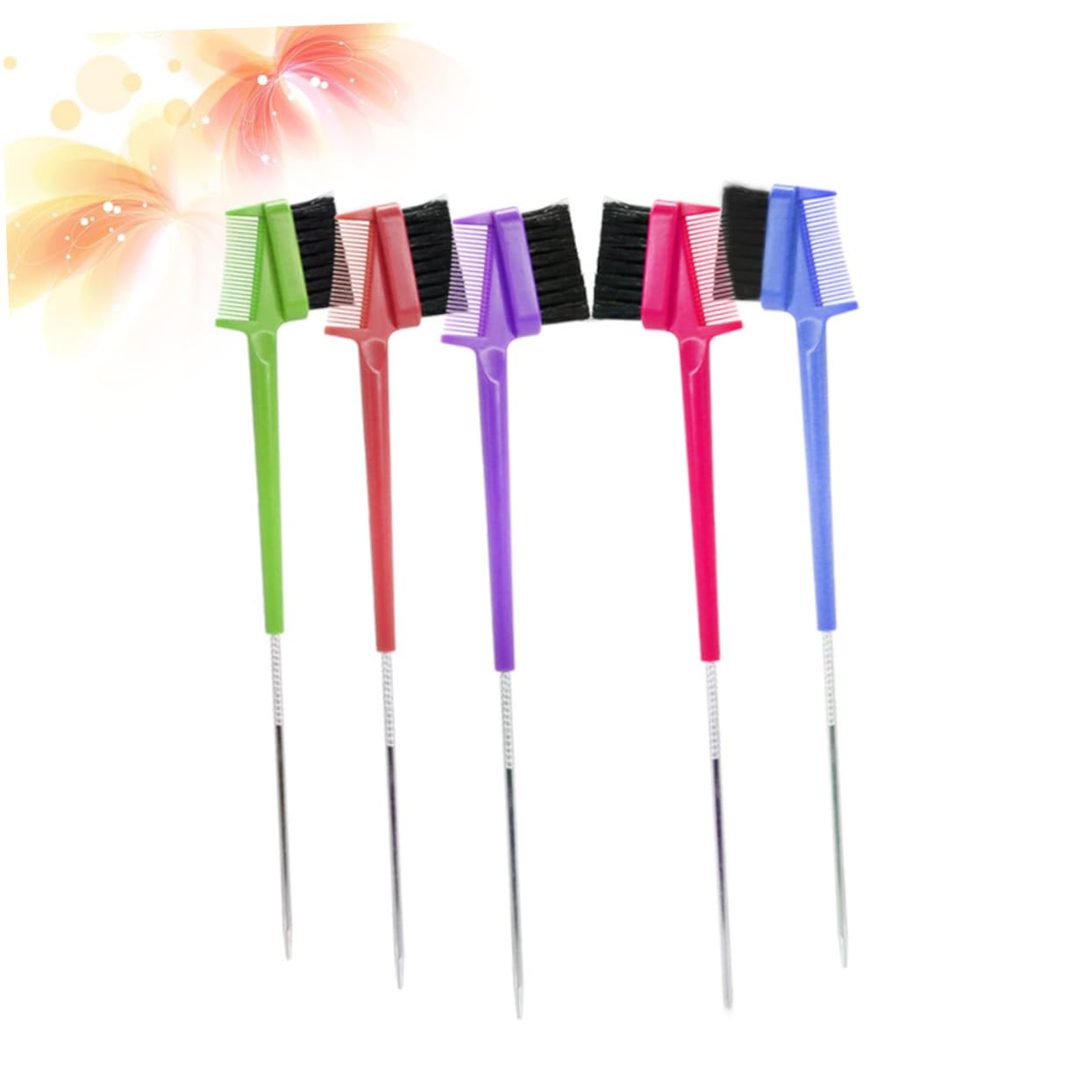 Angoily 3sets Wands Eyebrow Brush Kit Brow Makeup Tools Steel Pins Steel for Salon Home and Store 5pcs*3 Random Color