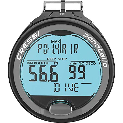 Image of Cressi Donatello Scuba Dive Computer, Single-Button Interface, Black /Silver