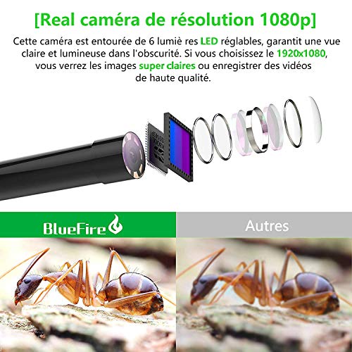 Bluefire 1080HD Wifi Inspektion Endoskopkamera mit 1800 Mah Akku für iOS, iPhone, Android, Tablet (5m) EU – Bild 3