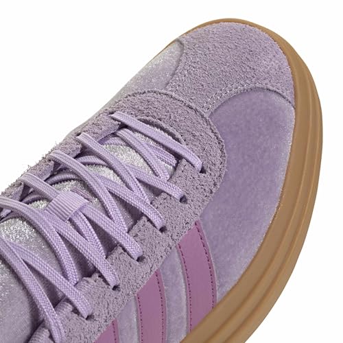 Image of adidas Womens Vl Court Bold Lace Up Sneakers Shoes Casual - Pink