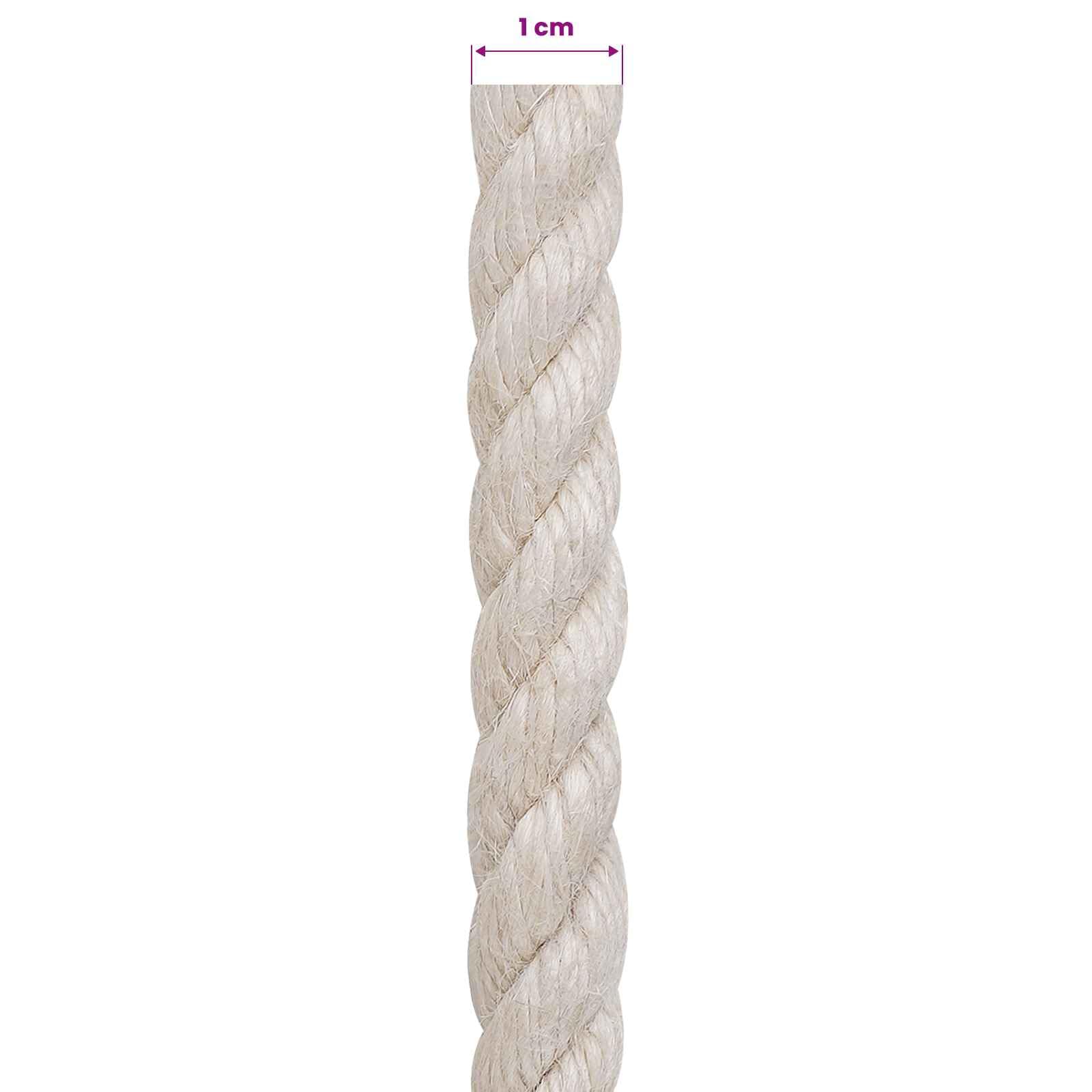 Corda in iuta da 10 mm, 100% Tossa, a 3 strati, robusta corda naturale per giardino, campeggio, artigianato, fai da te, con buona tenuta dei nodi, versatile, per fissaggio e trasporto
