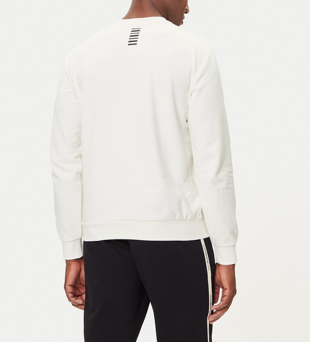 Emporio Armani EA7 Felpa Girocollo Core Identity in Cotone garzato da Uomo, 8NPM30