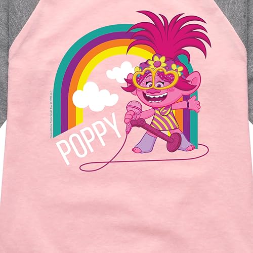 HYBRID APPAREL Trolls - Poppy Singing - Toddler & Youth Girls Raglan Graphic T-Shirt3