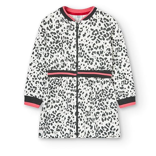 boboli Vestido Niña Manga Larga – Vestidos Fiesta Niña – Vestido de Punto –Print Animal - Azul - Gris - Ropa para niñas y Adolescentes de 4 años a 12 años (Estampado Manchas 1, 12 años)