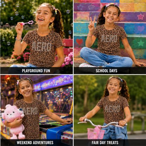 Image of Girls T Shirts - Soft Cotton Blend Short Sleeve Cute Graphic Tees - Classic Crewneck Logo Tee Girls Shirts (Sizes: 7-16)