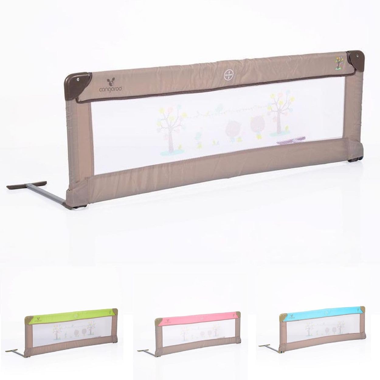 Protector de cama canguro para evitar caídas infantiles en vacaciones y hogar