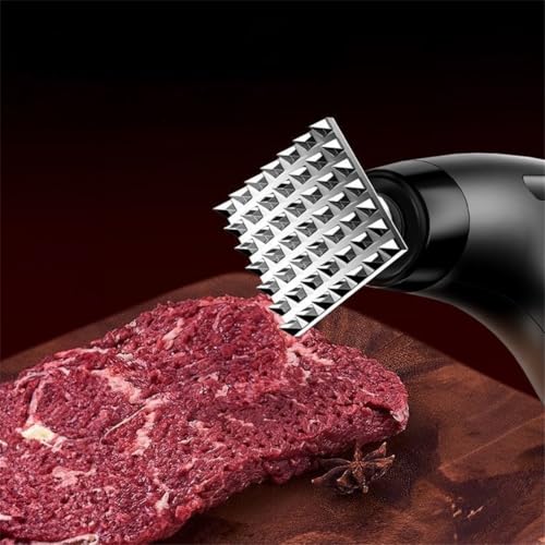 Gettimore Batticarne elettrico in acciaio inox 304, utensile da cucina con motore potente e testa rimovibile per preparare senza sforzo bistecca manzo pollo, gadget risparmio di tempo per cuochi