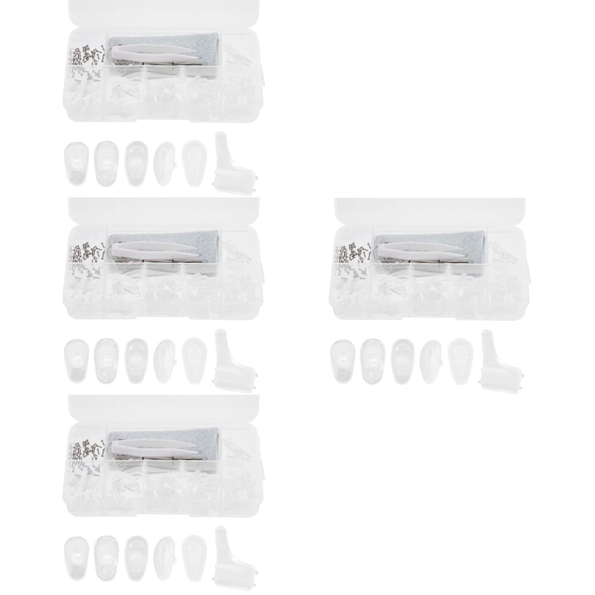 FRCOLOR 4 Cajas almohadillas para la nariz alfombra de goma almohadillas gafas nariz colchoneta estera de la nariz de los anteojos almohadillas para montura de gafas anteojos suministros