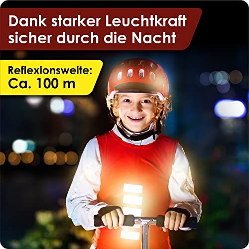 Weidebach® Reflektorband Selbstklebend 3 Rollen à 4,5cm x 3m inkl. 10er Sticker-Set, Sicherheit im Dunkeln mit Reflektorklebeband, Reflektor Tape für Mensch & Fahrzeuge