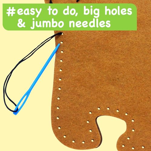 Ezcra Easy Arts And Crafts For Kids - No Mess Sewing Kit For Kids - 4 Easy To Do Bear Sewing Projects - Fun Felt Stickers thumb #3