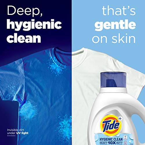 Tide Hygienic Clean Heavy Duty 10X Free Liquid Laundry Detergent, Unscented, 59 Loads, 92 Fl Oz, He Compatible #TOP2