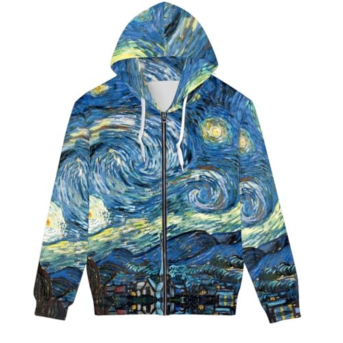 Christmas Men's Zip Up Hoodie Colourful Lights Christmas Snowman Casual Comfy Pullover Long Sleeve Sweatshirt3