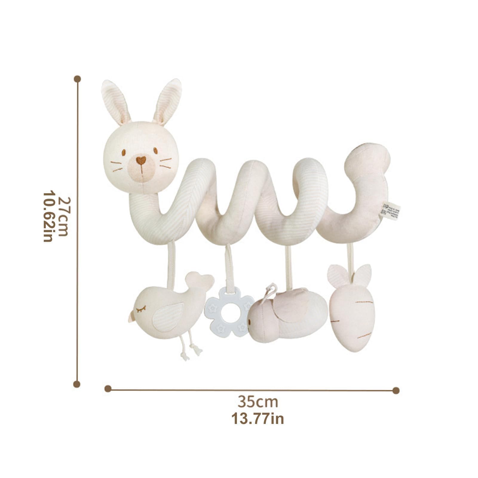 Jouet de Poussette Spirale d'Activité Bébé Animaux Jouets en Peluche Spirale Suspendu pour Poussette Lit Siège Auto Jouets Sensoriels Développement