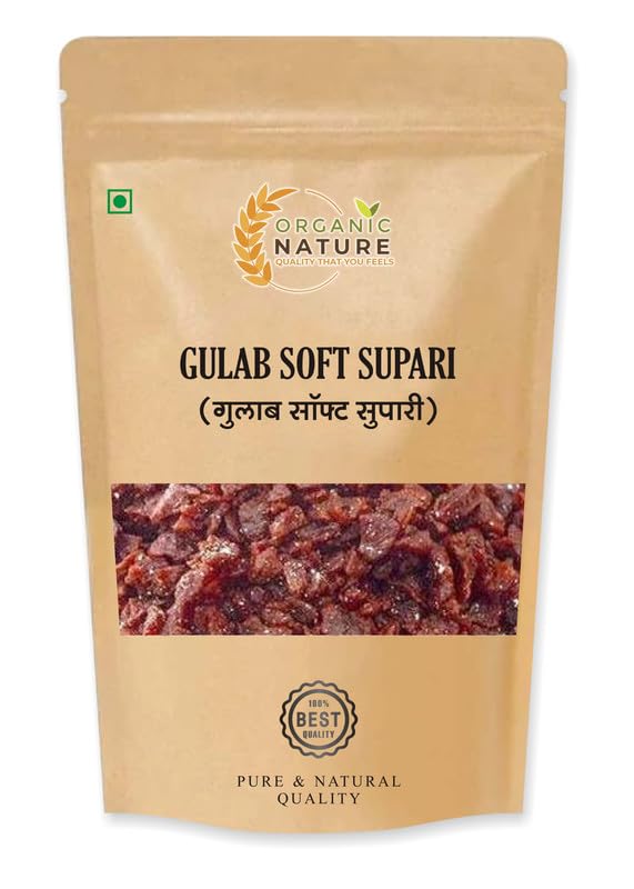 ORGANIC NATURE Soft Gulab Supari 200 gms| Mouth Freshener Sweet Rose supari