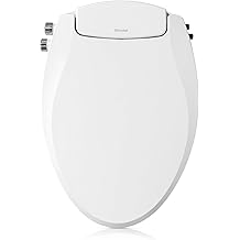 Brondell Bidet Toilet Seat, Non-Electric Swash Ecoseat, Fits Elongated Toilets, White - Dual Temperature, Dual Nozzle System - Bidet with Easy Installation